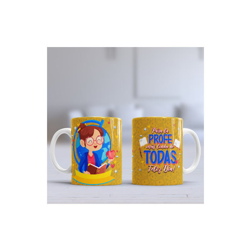 Taza Profe linda amarillo