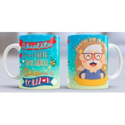Taza oro corazon abuelito