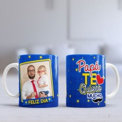 Taza Papá foto azul
