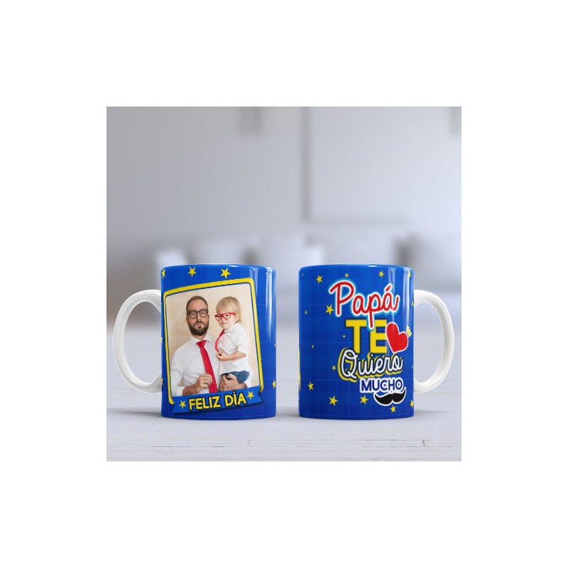 Taza Papá foto azul