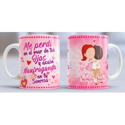 Taza ojos naufragando
