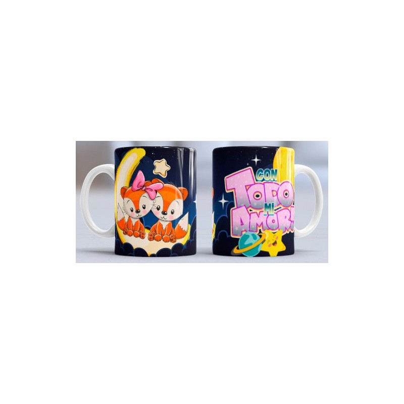Taza con todo mi amor zorros