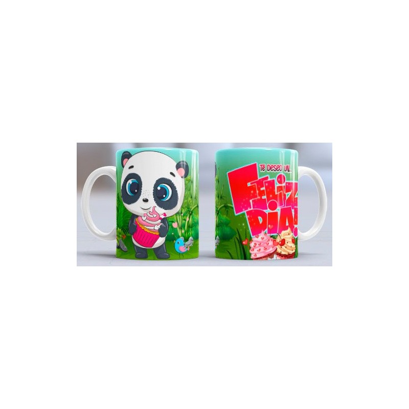 Taza feliz dia panda