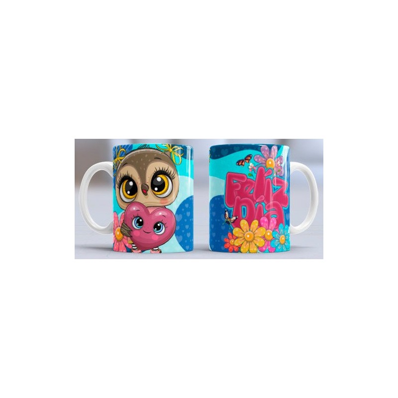 Taza feliz dia pajaro