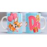 Taza feliz dia perro globos
