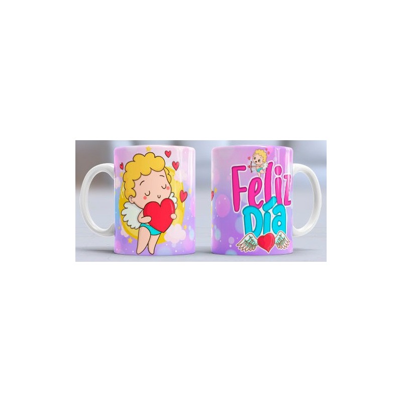 Taza feliz día cupido