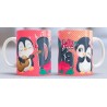 Taza feliz día pingüinos