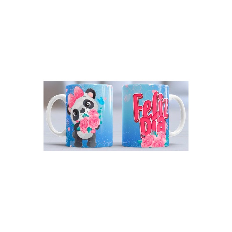 Taza feliz día panda