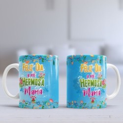 Taza Mamá hermosa azul