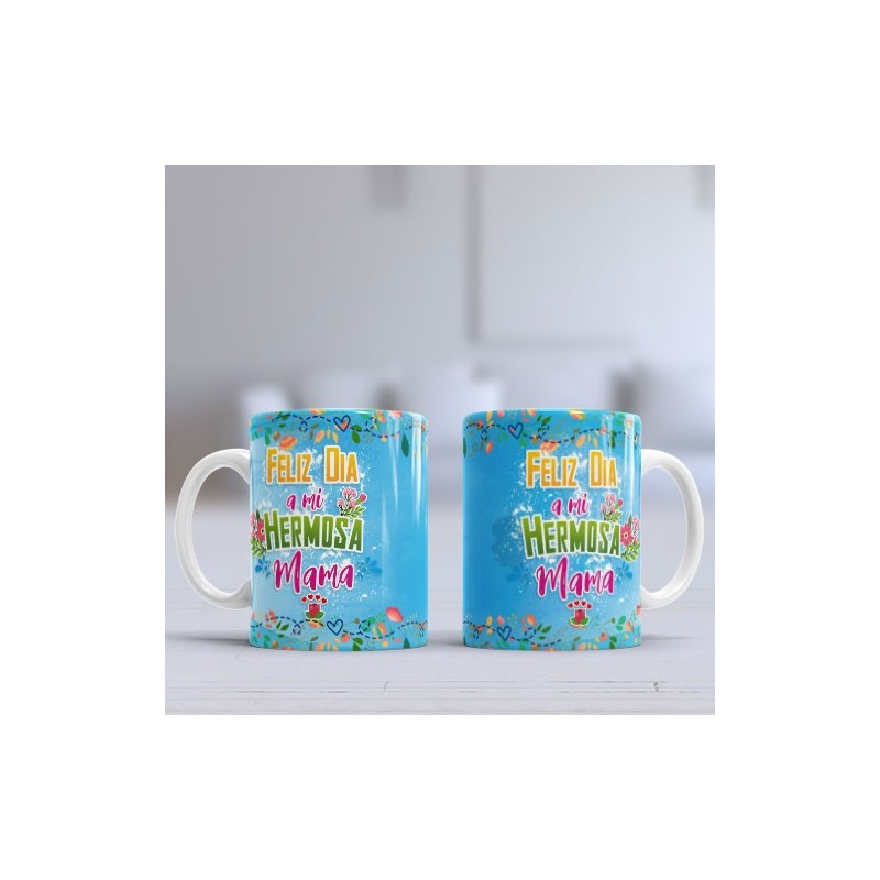 Taza Mamá hermosa azul