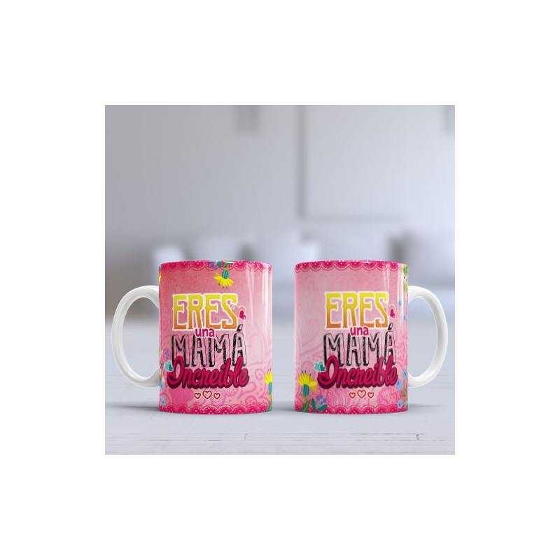 Taza Mamá increible rosa