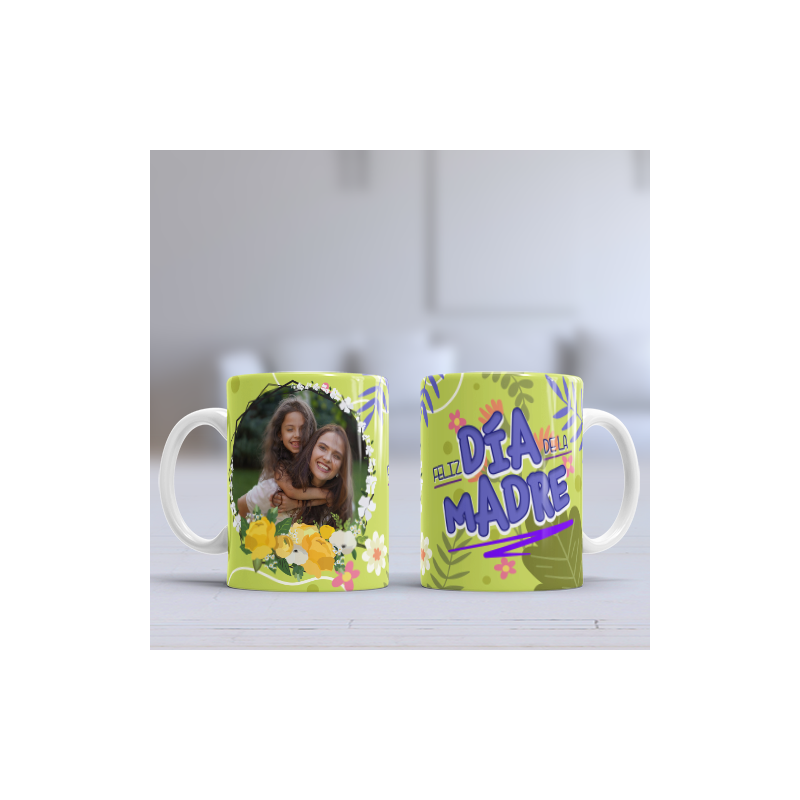 Taza Mamá dia foto verde