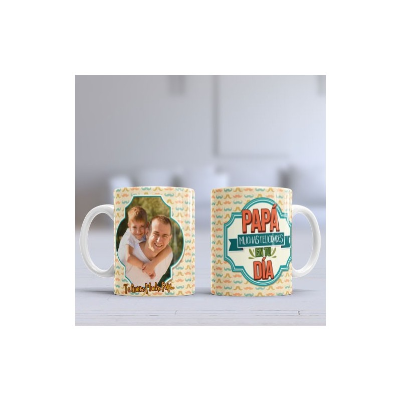 Taza Papá bigotes foto