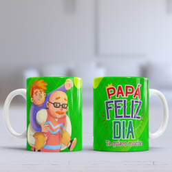 Taza Papá feliz verde