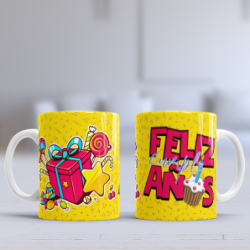 Taza cumpleaños amarilla