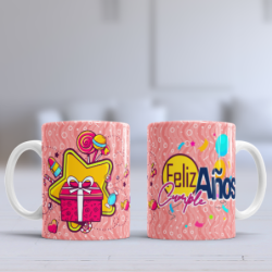 Taza cumpleaños rosa