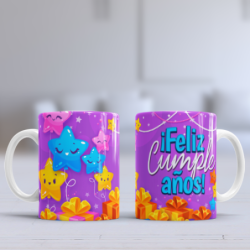 Taza cumpleaños estrellas