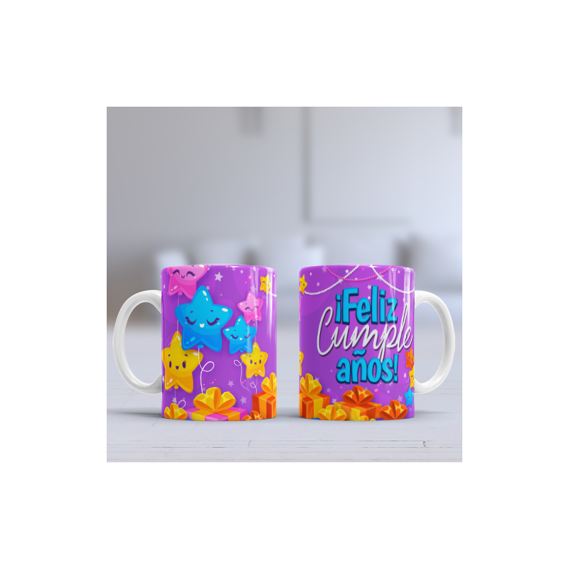 Taza cumpleaños estrellas