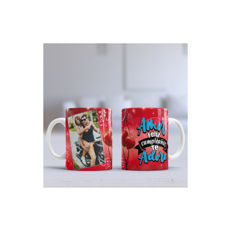Taza cumpleaños rojo foto