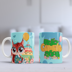 Taza cumpleaños ardilla
