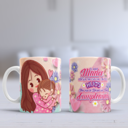 Taza cumpleaños madre rosa