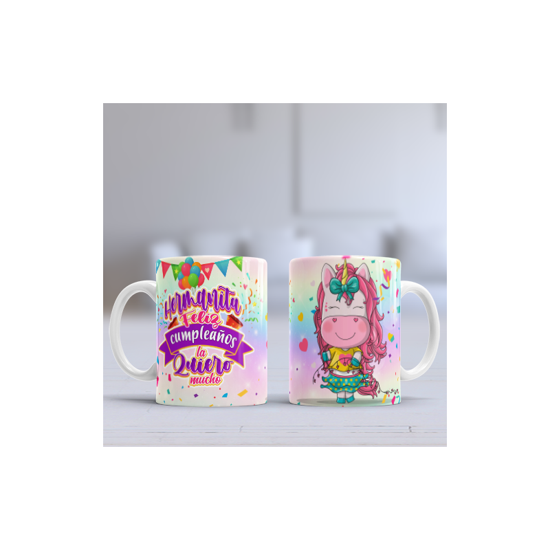 Taza cumpleaños hermanita