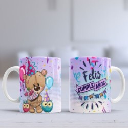 Taza feliz cumpleaños oso