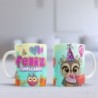 Taza feliz cumpleaños pajaro