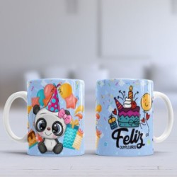 Taza feliz cumpleaños panda
