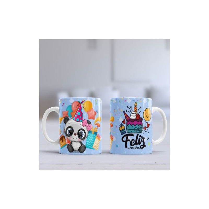 Taza feliz cumpleaños panda