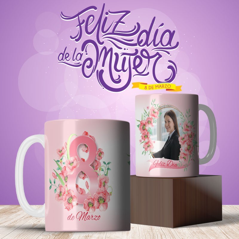 Taza dia de la mujer foto rosa