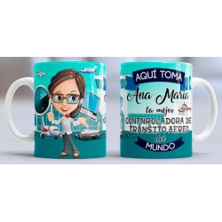 Taza Controlador aéreo mujer